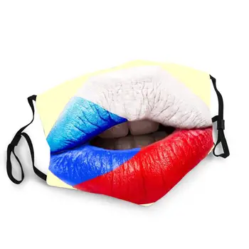 3D Tiskanih Seksi Ustnice Masko Nemčija Francija Španija Zastavo Usta Masko stroj In ponovno Žensk Tkane tkanine Masko