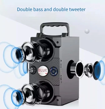 40W Velika Moč Dual zvočniki Prenosni Bluetooth Zvočnik Zunanji Subwoofer Boombox Stolpec Zvok Glasbe Center za Podporo AUX TF FM