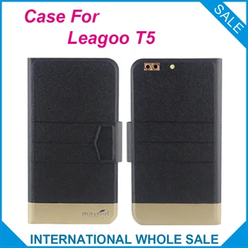 5 Barve Original! Leagoo T5 Primeru Nov Prihod Visoko Kakovost Flip Ultra-tanek Usnjeno Zaščitno Ohišje Za Leagoo T5 Pokrov