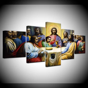 5 Kosov HD Natisnjena je Jezus Pri Zadnji Večerji Domov Dekoracijo dnevne Sobe Slikarstvo Na Platno Stensko Umetnosti Plakatov in Fotografij Umetnine