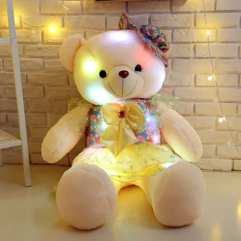 50 cm Svetlobni medvedek Valentinovo Ustvarjalni Luči blazino Polnjene Živali Plišastih Igrač Pisane Žareče Božično Darilo za dekle