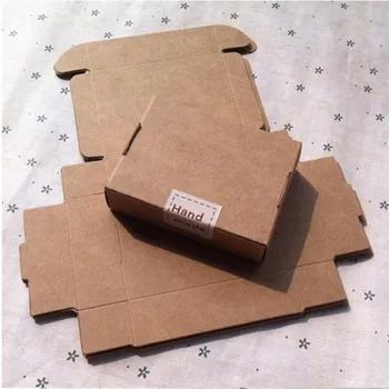 50pcs 8.5*7*2.3 cm Kraft darilni karton kartonske škatle kraft prazen papir, karton darilni papir polje s pokrovom Darilni embalaži polje