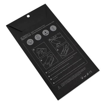 50Pcs/ lot 9*16,8 cm Črna kličete Screen Protector Film Papir Polje Mobilni Telefon Zaščitnimi Filmi Karton, embalažo Polje