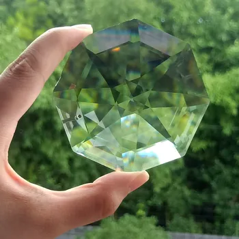 75 mm Octagonal Kristalno Prizme Stekla Jasno Lestenec Kristali Obesek Visi Suncatcher Darilo, Poročni Doma Dekor Dodatki