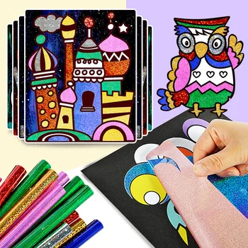 9-20pcs Otrok DIY Sije Čarobno Prenos Nalepke Slikarstvo Obrti Igrača za Otroke, Pisane Kreativne Ročno Risanje Montessori Igrača