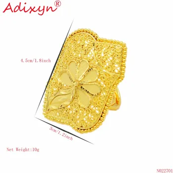 Adixyn Indija Plus Širok Obroč za Ženske/Najstniška Dekleta, Zlata Barva Trendy Čar Stranka Nakit Afriške/Etiopski/Arabskimi Elementi, N02271