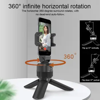 AI 3 v 1 Auto Smart Streljanje Selfie Držijo Prenosne 360-Stopinjski Zasuk Stojalo Prenosni Vlog v Živo Nastavek za Fotoaparat Nosilec za Telefon