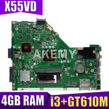 AKemy X55VD Za ASUS X55VD X55V X55C X55VDR Prenosni računalnik z matično ploščo I3-2350M CPU REV.3.1 4 GB z grafično kartico Mainboard test dobro