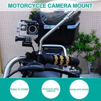 Aluminij Rearview Mirror Nosilec Športne Kamere Pribor Z Vmesnimi Pritrdilni Vijaki Motocikel Kamera Mount