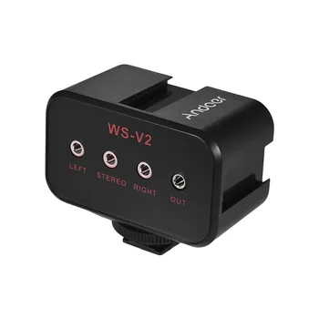 Andoer WS-VS Dual-Channel Audio Mikrofon Mešalnik Adapter za Canon, Nikon, Sony DSLR Kamere 3,5 mm Stereo Izhod
