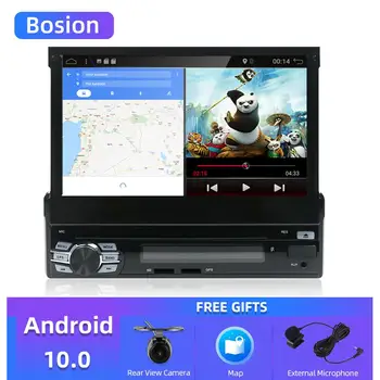 Android 10.0 Za Univerzalno 1 Din Avto DVD Predvajalnik HD Avto Radio, GPS Navigacija Avtomobilski Stereo sistem z Bluetooth+Wifi+USB+FM+kamera Zadaj