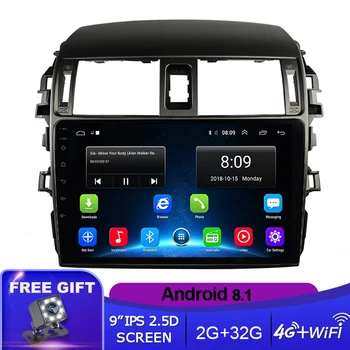 Android 8.1 avtoradio, Predvajalnik Za Toyota Corolla E140/150 2008 2009 2010 2011 2012 2013 Stereo GPS Navigacija 2 din
