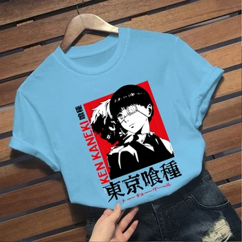 Anime Tokyo Ghoul Mens T Shirt Vrhovi Tees Kaneki Ken Tee Majica Kratek Rokav Vrhovi Casual Moški Tshirt Oblačila Moški