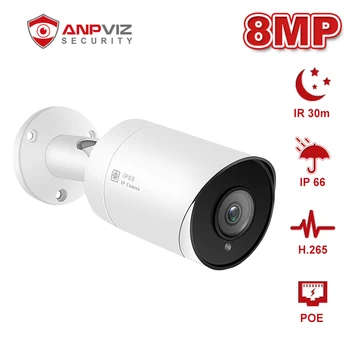 Anpviz (Hikvision Združljiva), IPC-B880W-DS 8MP Bullet POE IP Kamero H. 265 Prostem ONVIF Združljiva IP66 IR: 30m Nadzor