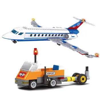 AUSINI Velika Velikost Airlines Letalo gradniki Igrače za Otroke Gradnje Mesto Zrakoplova na Letališču Avto Osebnih Številke Opeke