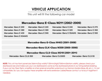 Avto DVD radio Večpredstavnostna Odprtine Za Mercedes Benz E-Class W211 W463 W209 W219 USB GPS Spremljanje CSD Brezplačno 8G Zemljevid kartico Kamera Zadaj