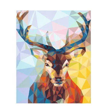 Barvanje Z Številkami DIY Dropshipping 40x50 50x65cm Kristal, porcelan jelena Živali Platno Poročno Dekoracijo slikah Darilo