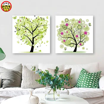 Barvanje z številkami umetnosti barvo s številko Diy lahko ljubezen dreves preproste ilustracije izpolnite barve, ročno poslikano dekorativno slikarstvo oi