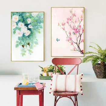 Barvo s številko umetnosti, barvanje z številkami Ročno sestavljen preproste ilustracije z pansy in mačka doma hodnik, dekorativno slikarstvo
