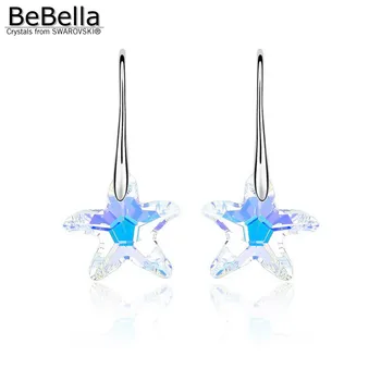 BeBella kristalno zvezda spusti uhani s Kristali Swarovski modni nakit za dekle ženske punco Božično darilo