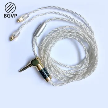 BGVP 5N OCC DM5 Silver Plated Slušalke Kabel SE535 846 Visoko Frekvenco Nadgrajeno 8 Sklop MMCX Kabel z Mikrofonom
