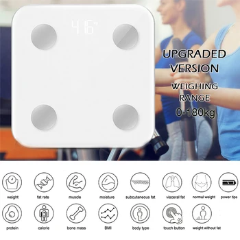 Bluetooth Telesne Maščobe Obsega BMI Lestvice Digitalni LED Smart Težo Obsega Bilanco Sestave Telesa Analyzer Kopalnico Lestvice