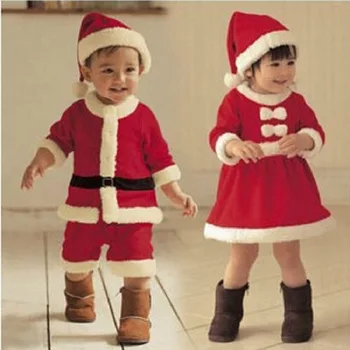 Božič Baby Santa Claus Cosplay Kostum Baby Fantje Dolgo Rokavi Oblačila Baby Toddler Dekleta Obleko Luštna Dojenčka Zimska Otroška Oblačila