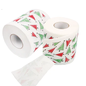 Božič Vzorec Toaletni Papir Santa Claus Drevo Natisnjeni Roll Tkiva Doma Božična Darila 2020 Srečno Novo Leto 2021 Navidad