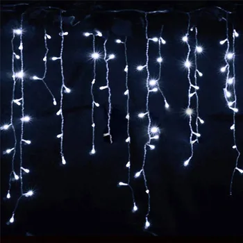 Božični Luči na Prostem Dekoracijo 5m Droop za 0,4-0,6 m Led Zavese Ledenica Niz Luči Vrt Xmas Party Dekorativne Luči