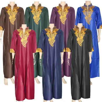 BREZPLAČNA DOSTAVA Abaya Afriške Haljo batik tkanine Ramadana oblačila, Vezenje tam kaftan Jibab Islamske Muslimansko Obleko galabia za ženske