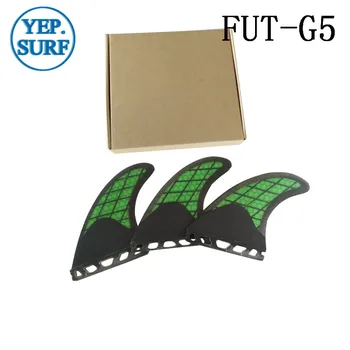Brezplačna Dostava Surf Prihodnosti G5 Plavuti Zelena s črno v Deskanje Ogljikovih vlaken Fin Quilhas Plavuti
