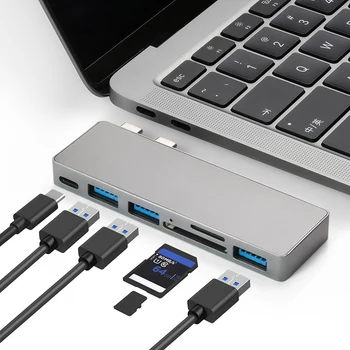 BRU Usb C Središče Za Macbook Pro Adapter Usb Tip C 3.0 Hub Tf Sd Režo za Bralnik medijskih kartic Pd Za Macbook Pro/zrak 2020 Razdelilniki USB