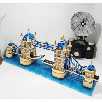 BS 9919 Svetu Arhitektura Mostu Tower bridge v Londonu, 3D Modle Mini Majhen Bloki, Opeke Diamond Stavbe Igrača za Otroke, št Polje