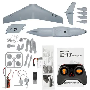 C17 RC Brnenje DIY Letalo Prevoz Letalo 373mm Peruti, PPE RC Letalo Drone 2.4 GHz, 3 2CH-Osi Zrakoplova za Otroke, Igrače,
