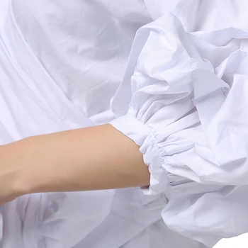 CHICEVER Prugasta Elegantne Ženske Majice V Vratu Polovico Listnatega Rokav Križ Povoj Bowknot Slim Priložnostne Bluze za Ženske do leta 2020 Novo Jeseni