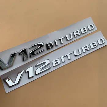 Chrome Pismo Število Simbol za Mercedes Benz AMG C43 C63 C63S E43 E53 E63S S65L V12 V8 BITURBO 4MATIC+ Prtljažniku Avtomobila Fender Nalepka