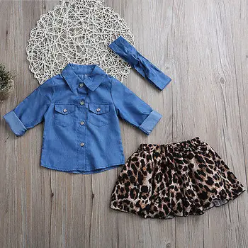 Citgeett Moda za Ženske in Dekleta z Dolgimi Rokavi Majica T-shirt Vrhovi Leopard Obleko Poletje Priložnostne Bluzo