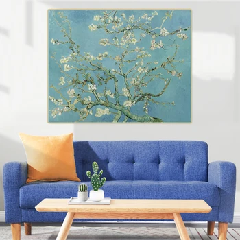 Citon Van Gogh《Cvetočih Mandljevo Drevo》Platno Umetnosti Oljno sliko Umetnine Plakat Slika Stenski Dekor Doma Dnevna soba Dekoracijo
