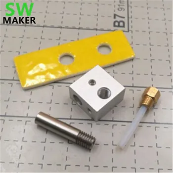 CTC MK8 IZTISKANJE hotend komplet 0,4 mm označene Šobe ptfe cevi grlo keramični blok ZA CTC BIZER REPLICATOR 3D tiskalnik