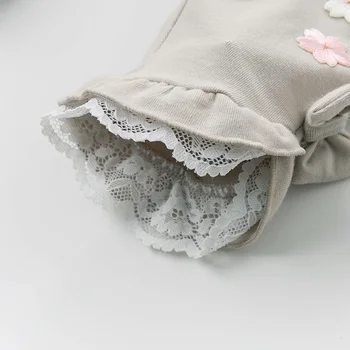 DBJ13457 dave bella pomlad baby dekleta modni lok cvetlični čipke hlače otrok celotno dolžino otroci hlače za malčke malčka hlače