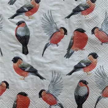 Decoupage poroko servilletas letnik plenice papir elegantno tkiva lepa rdeča ptičje letenje rojstni toweldecor 20 3-slojna