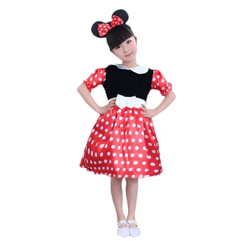 Dekleta Božič Minnie Obleko Obleko In Glavo Mickey Pustni Rojstni Dan Otrok Kostum Obleko Gor Modno Lok Pike Oblačila