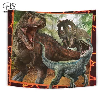 Dinozaver Smešno risanka Odejo Tapiserija, 3D Tiskanih Tapestrying Pravokotne Doma Dekor Steni Visi slog-3
