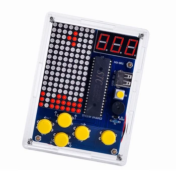 DIY Igra Kit PCB Elektronski Spajkanje Komplet Usposabljanje podporo Retro Tetris/Kača/Letalo/Dirkalne Igre z Akril Primeru