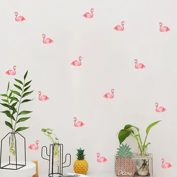 DIY Pink Flamingo Stenske Nalepke otroški Sobi Vrtec Ozadju Počitnice Postavitev Nalepke 14.6x21cmx 6Pcs