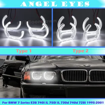DTM Slog Beli Kristalni LED angel eyes halo obroči Za BMW 7 Series E38 740i 740iL 750i 750iL 730d 740d 728i 1995~2001