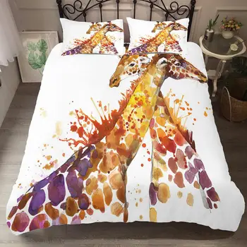 Dunja Set Posteljnine Oblačila Srčkan Žirafa Nekaj Tiskanih posteljo Rjuhe Kritje za Otroke z Prevleke Kralj Sam Velikost