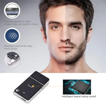 Električni Brivnik za Moške Britev Pralni Brado Rezalnik Prenosni USB Polnilna Mini Hair Trimmer Nos, Ušesa, Obraz Zložljive Clipper