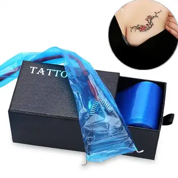 EMALLA 100 KOZARCEV Plastičnih Modra Tatoo Posnetek Kabel Rokavi Zajema Vrečke Za Tatoo Napajalni Kabel Posnetek Tattoo Oprema Tatoo Dobav