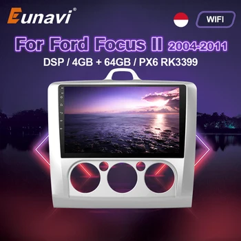 Eunavi 2 Din Android Avto Radio Predvajalnik Za ford focus 2 3 Mk2 Mk3 2004-2011 hatchback 2din Audio 9
